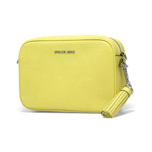MICHAEL KORS Ginny Leather Crossbody Bag, Shoulder Bag Women's Yellow Cream