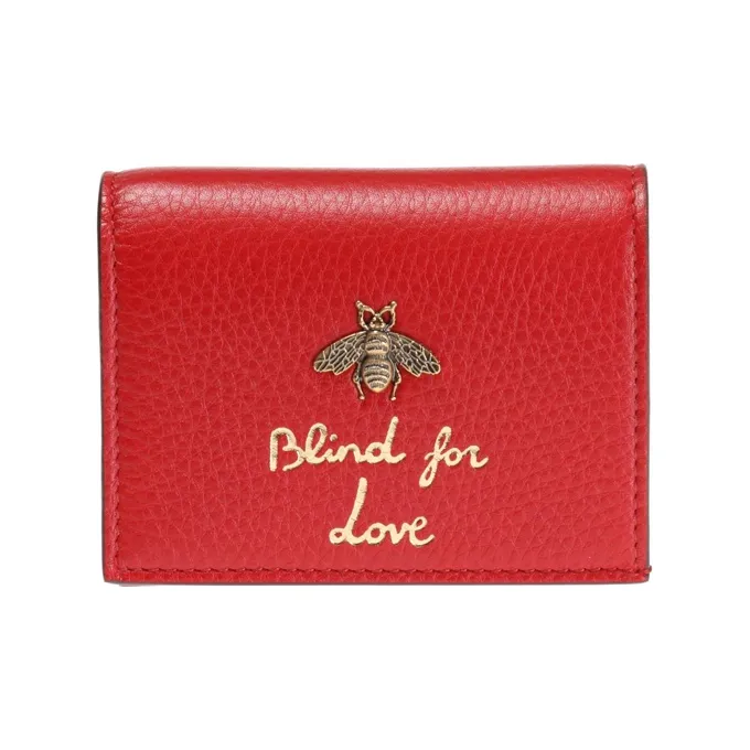 GUCCI Leather Wallets Card Holders Regular Women's Red-0