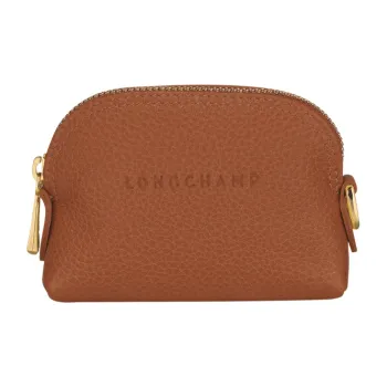LONGCHAMP Le Foulonné Grain Cow Leather Wallets Coin Purses Women's Brown