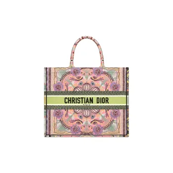 DIOR BookTote Embroidery Tote Bag, Shopping Bag, Handbag Women's Multicolor