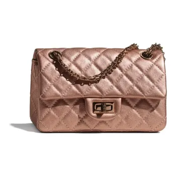 CHANEL 2.55 Calfskin Shoulder Bag, Crossbody Bag Mini Women's Red Copper