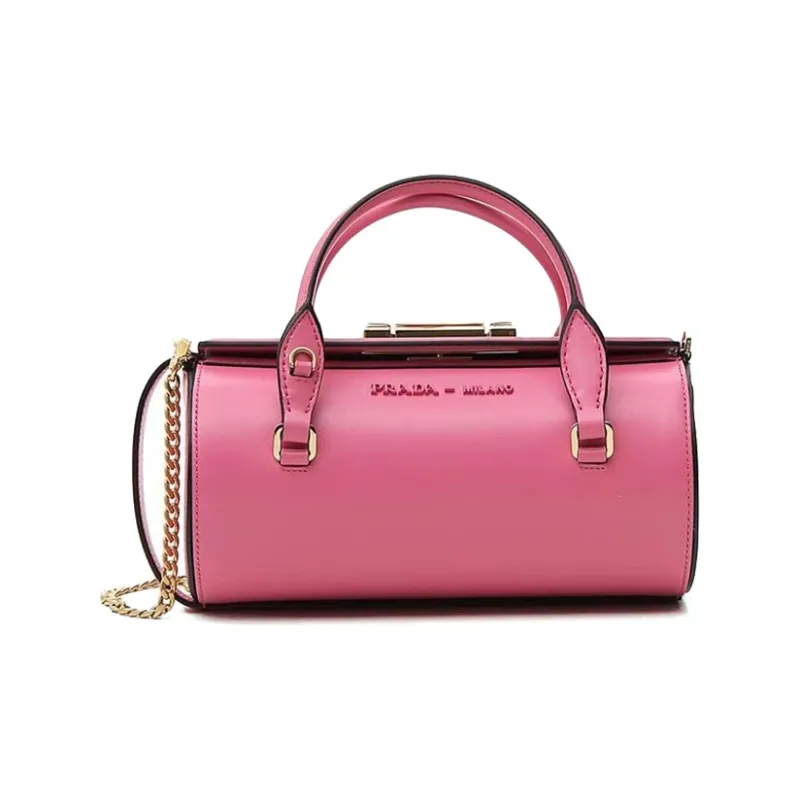 PRADA Cow Leather Luggage Bag, Shoulder Bag, Crossbody Bag, Handbag Women's Pink-0