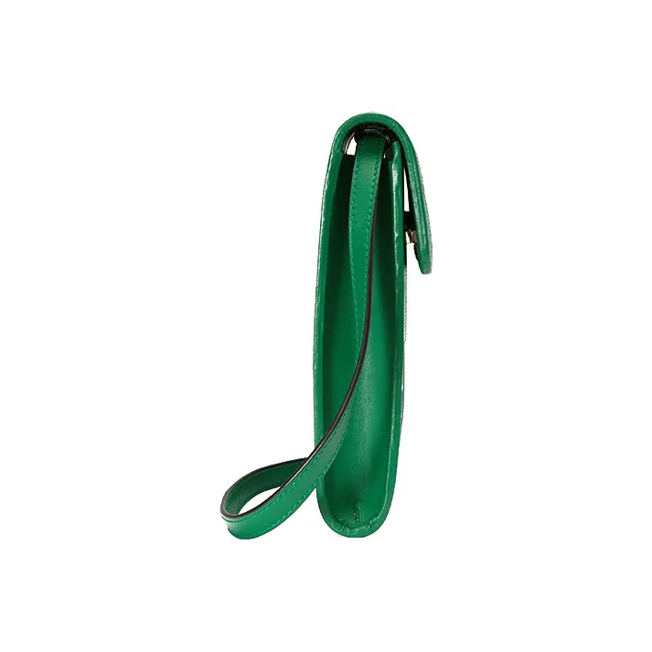 GUCCI Leather Shoulder Bag, Crossbody Bag, Cell Phone Pouch Mini Unisex Green-3
