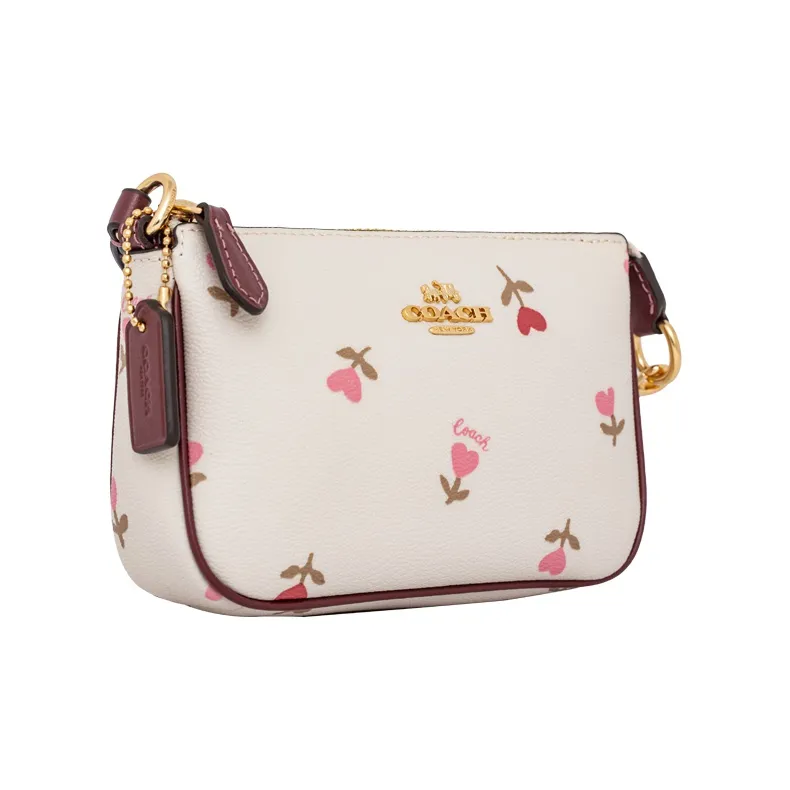 COACH Leather Pochette, Shoulder Bag, Clutch Trumpets Women's White-1