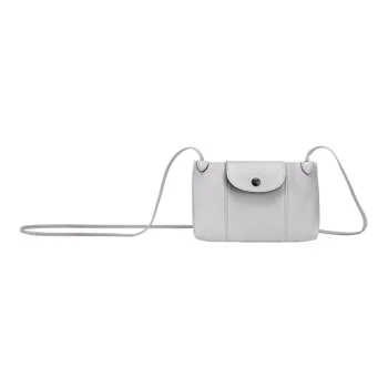 LONGCHAMP Le Pliage Cuir Metis Leather Shoulder Bag Crossbody Bag Mini Women's Gray