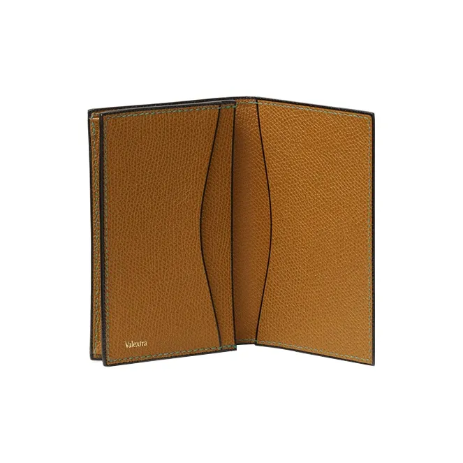 Valextra Calfskin Card Holder Unisex Mud Brown-2