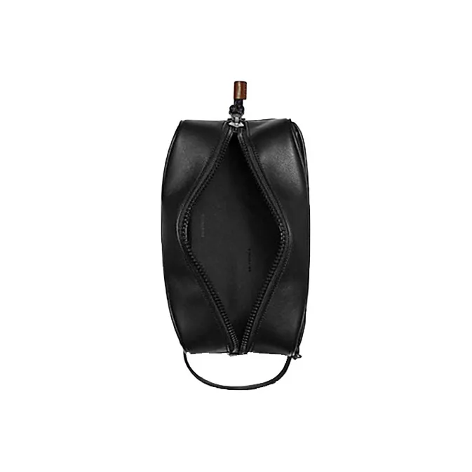COACH Travel Kit Leather Clutch Makeup Bag Medium Size Unisex Black-2