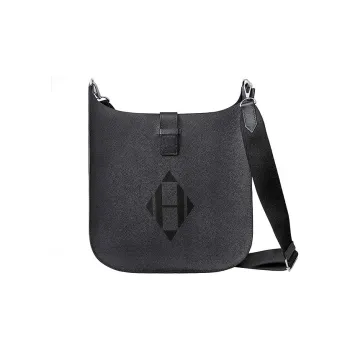 HERMES Evelyne Cow Leather Ivorie Crossbody Bag Shoulder Bag Women's Black