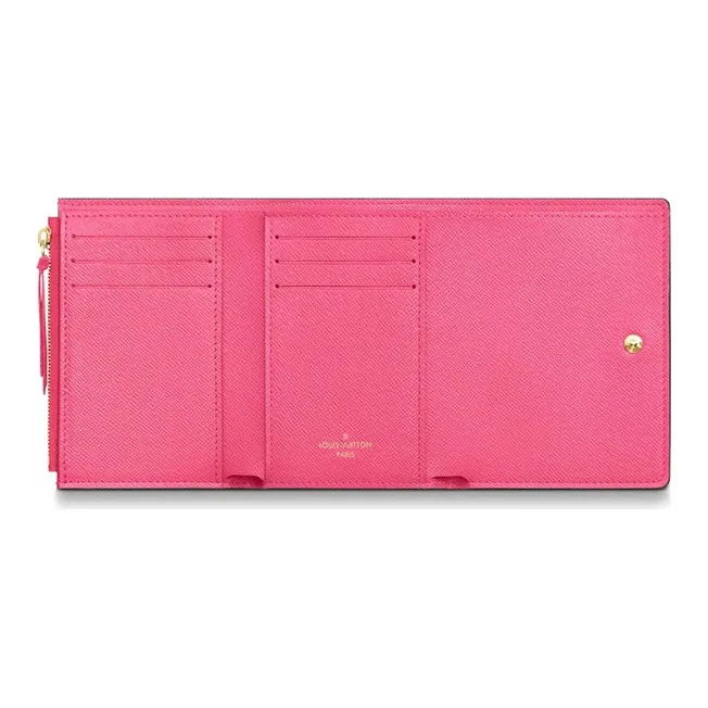 LOUIS VUITTON Victorine Wallet Monogram 6 Card Slot Vivienne Holiday Rose Pivoine Pink-4