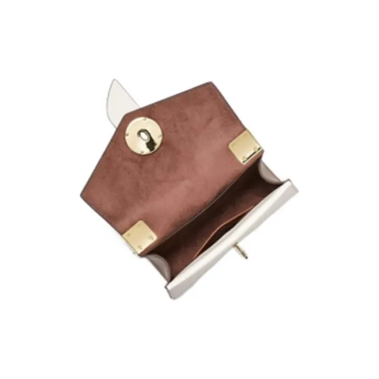 MICHAEL KORS Cow Leather Envelope Bag Crossbody Handbag Shoulder Bag Women's Walnut Brown Camel Milk White Multicolor-2