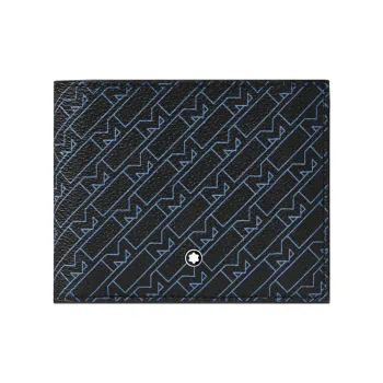 MONTBLANC PVC Money Clip Card Holder Wallet Large Size Men's Black/Blue