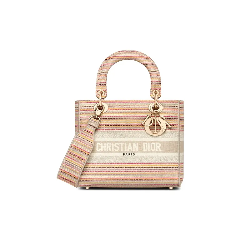DIOR Lady Dior Canvas Handbag Medium Size Women's Multicolor-0