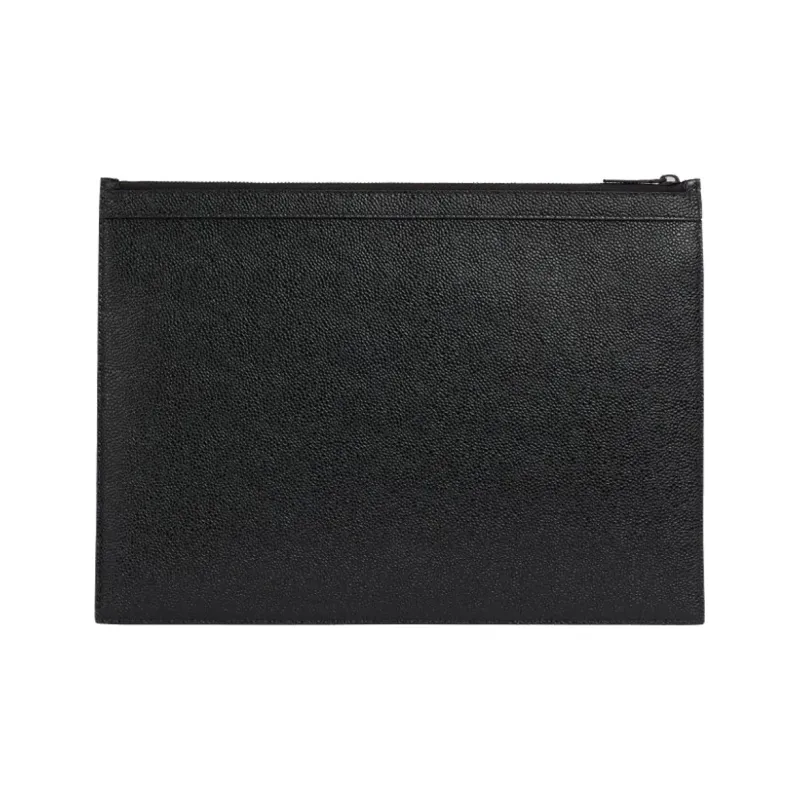 THOM BROWNE· Leather Clutch Medium Size Men's Black-2