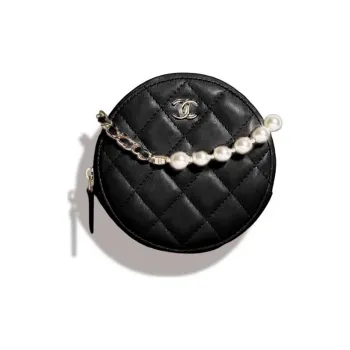CHANEL Sheepskin One Shoulder Handbag Crossbody Bag Women's Black