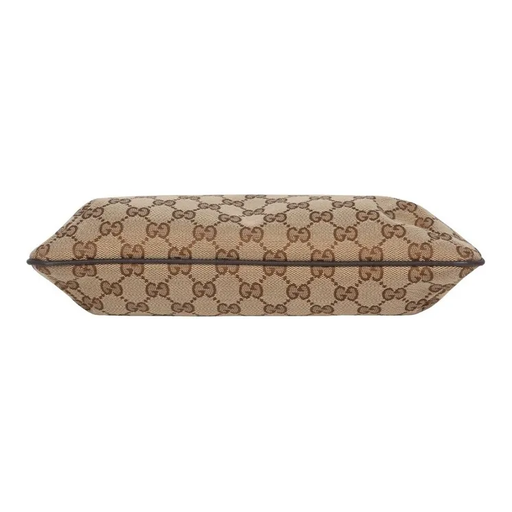GUCCI Canvas With Leather Messenger Bag Shoulder Bag Crossbody Bag Unisex Ebony & Brown-3
