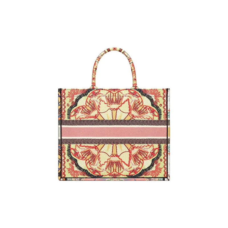 DIOR BookTote Embroidery Tote Bag, Shopping Bag, Handbag Women's Multicolor-2