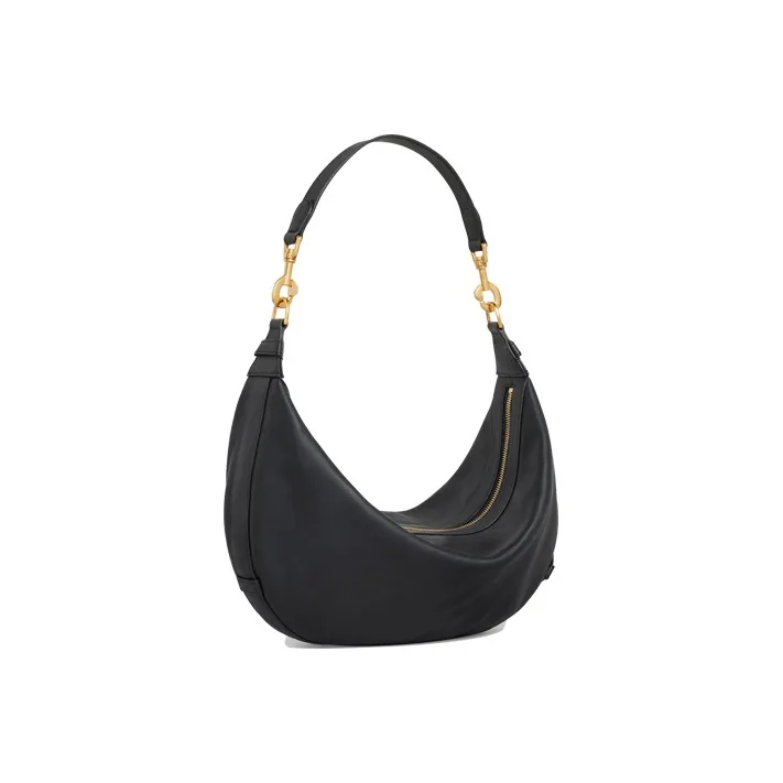CELINE Imitation Deerskin Soft Calfskin One Shoulder Handbag Medium Size Women's Black-1