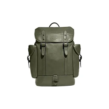 COACH Hitch Leather Backpack Large Size Men's Army Green