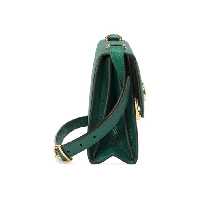 GUCCI Zumi Grained Leather Shoulder Bag Crossbody Bag Small Size Women's Dark Green-2