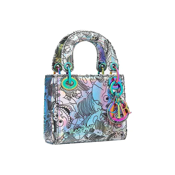 DIOR Lady Dior Cow Leather Dior Bag Shoulder Bag Crossbody Bag Handbag Mini Women's Silver-1