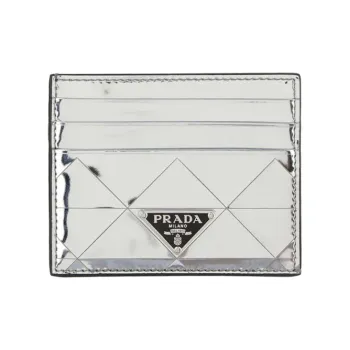 PRADA Cow Leather Wallet Regular Women's Silver