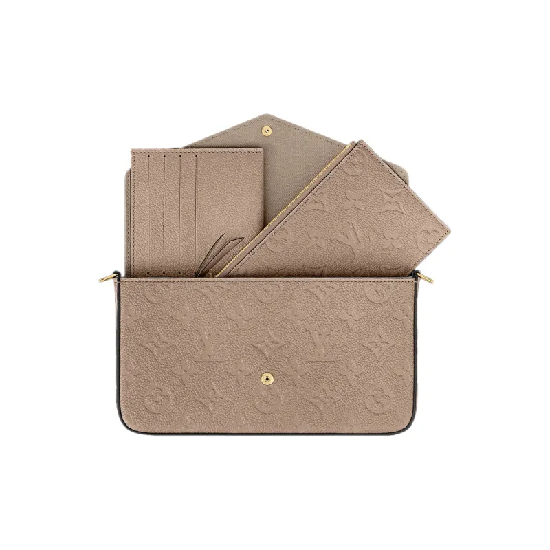 LOUIS VUITTON Pochette Felicie Monogram Empreinte Tourterelle-3