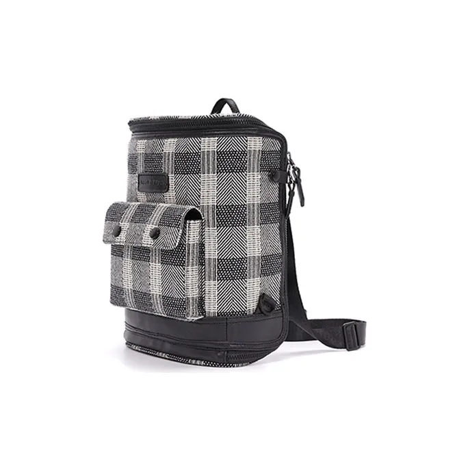 FREQUENTFLYER Cashmere Shoulder Bag Backpack Mini Unisex Black White Plaid-1