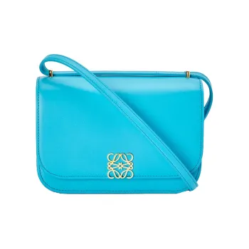 LOEWE Goya Smooth Cow Leather Clutch, Crossbody Bag, Shoulder Bag Small Size Women's Teal