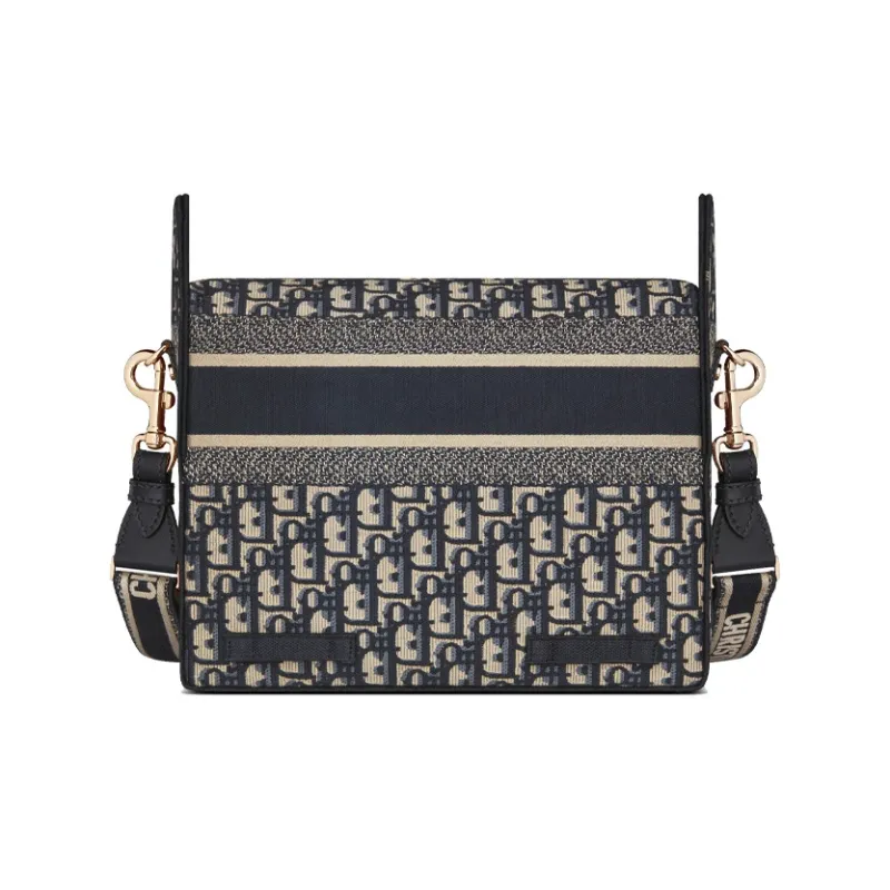 DIOR DiorCamp Fabric Messenger Bag Box Bag Handbag Crossbody Bag Shoulder Bag Women's Blue-4