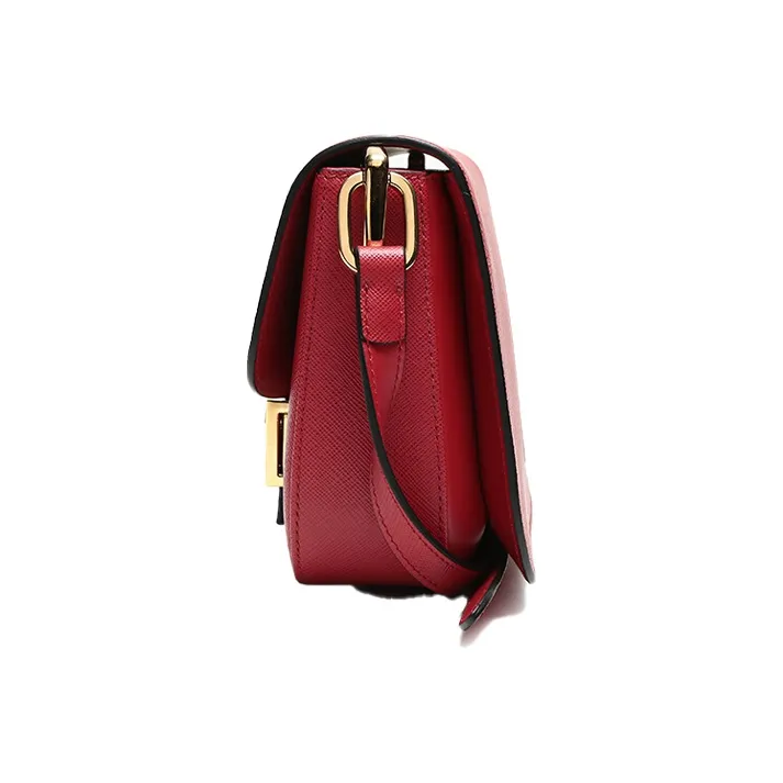 PRADA Cow Leather Small Square Bag Shoulder Bag Crossbody Bag Regular Women's Red-2