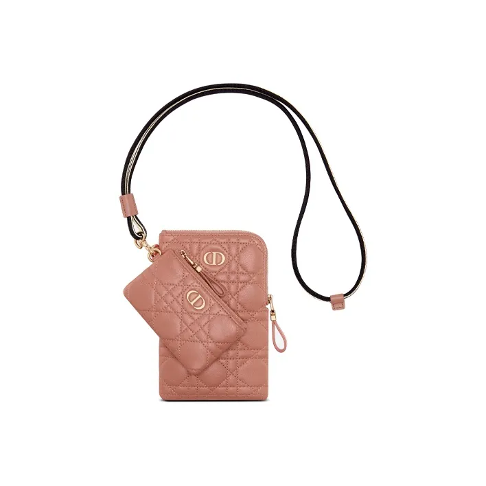 DIOR Cow Leather Handbag Clutch Women's Deep Nude-0
