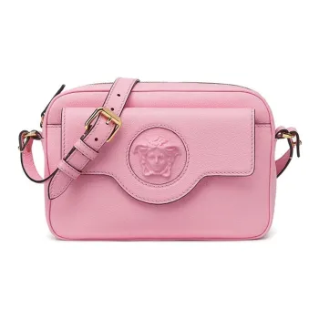 VERSACE La Medusa Leather Camera Bag Shoulder Bag Crossbody Bag Women's Pink