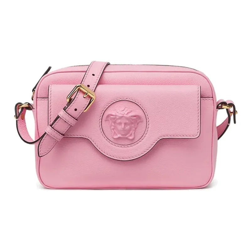 VERSACE La Medusa Leather Camera Bag Shoulder Bag Crossbody Bag Women's Pink-0