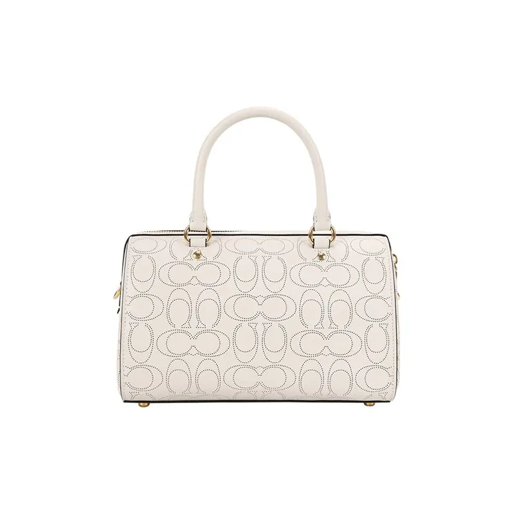 COACH Rowan Jacquard With Leather Bucket Bags Shoulder Bag Crossbody Bag Handbag Large Size Women's White-1