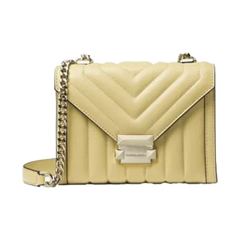 MICHAEL KORS Whitney Leather Shoulder Bag Crossbody Bag Small Size Women's Light Yellow
