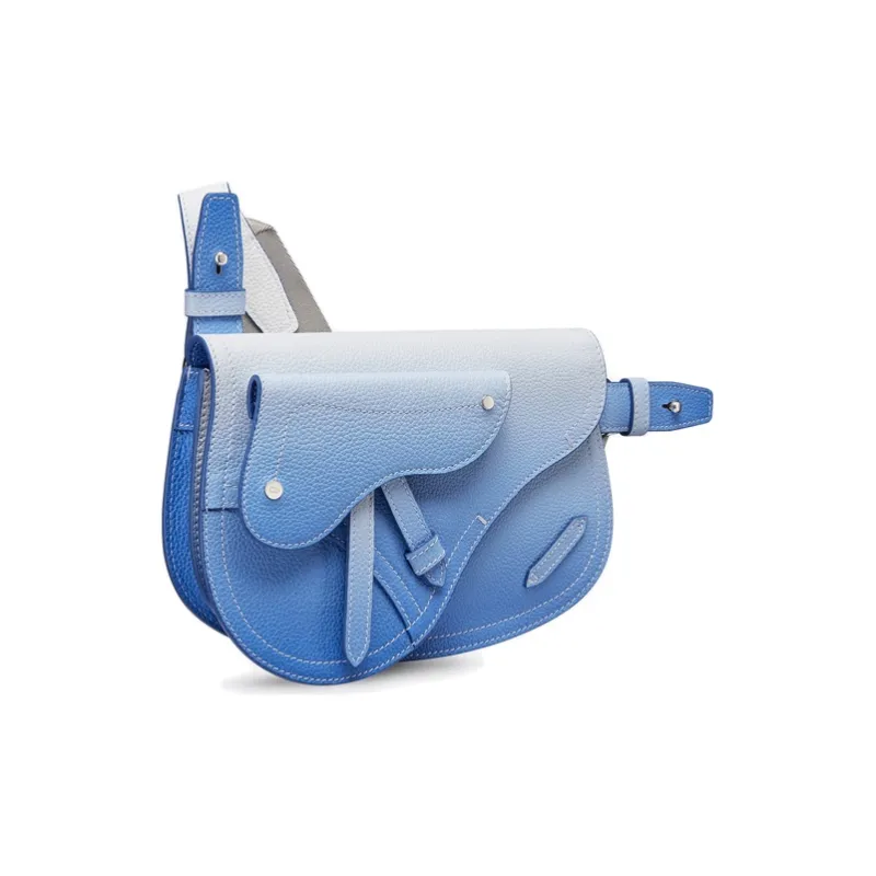 DIOR Saddle Cow Leather Saddle Bag, Shoulder Bag, Crossbody Bag, Clutch Men's Blue-1