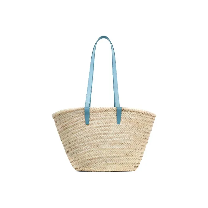CELINE Triomphe Cow Leather Tote Bag Shopping Bag Handbag Women's Blue-1