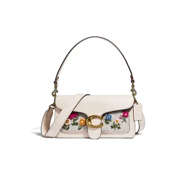 COACH Tabby Canvas With Leather Wine God Bag Shoulder Bag Crossbody Bag Medium Size Women's White