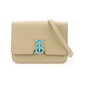 Burberry Leather TB Bag Crossbody Shoulder Bag Regular Women's Light Brown