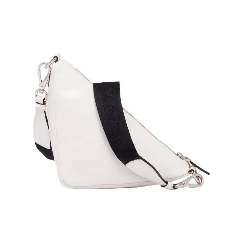 PRADA Triangle Leather Triangle Bag, Crossbody Bag, Shoulder Bag Men's White-1