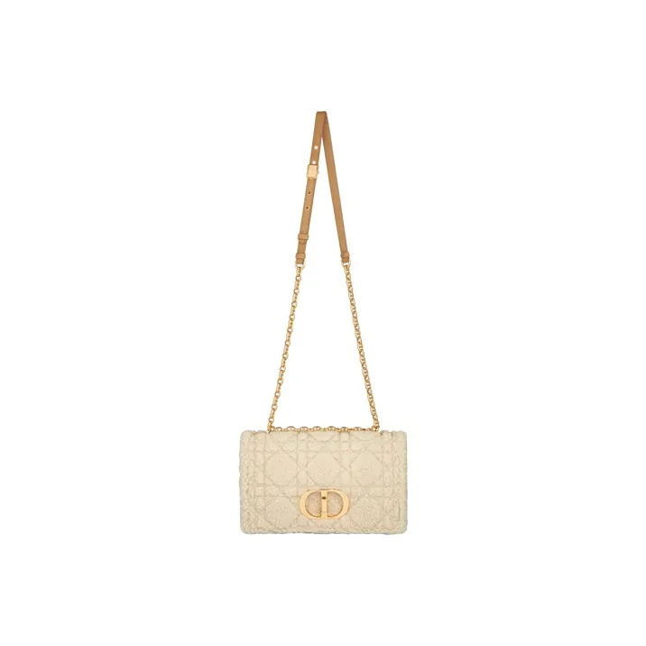 DIOR Shearling Crossbody Bag, Shoulder Bag Medium Size Women's Beige-1