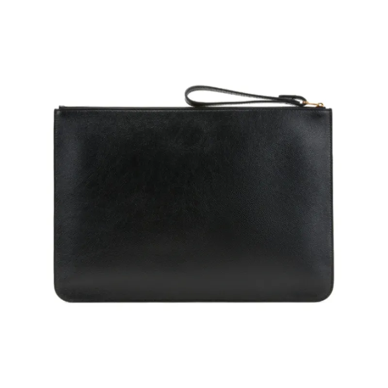 Balenciaga Calfskin Wristband Clutch Men's Black-3