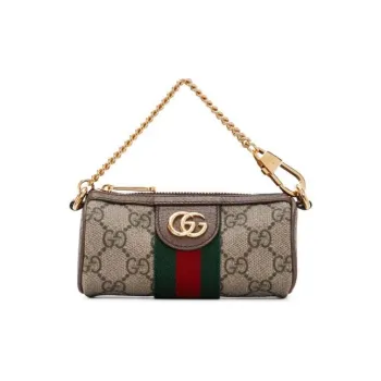 GUCCI Ophidia Canvas With Leather Handbags Cylinder Bag Coin Purses Regular Women's Ebony