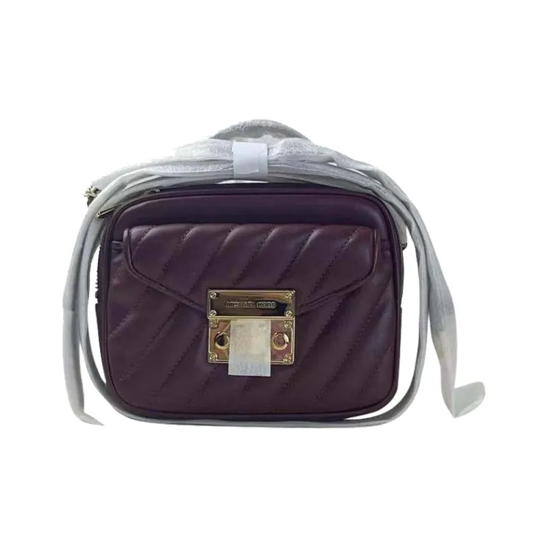 MICHAEL KORS Rose Leather Camera Bag, Handbag, Shoulder Bag, Crossbody Bag Trumpets Women's Fuchsia-0