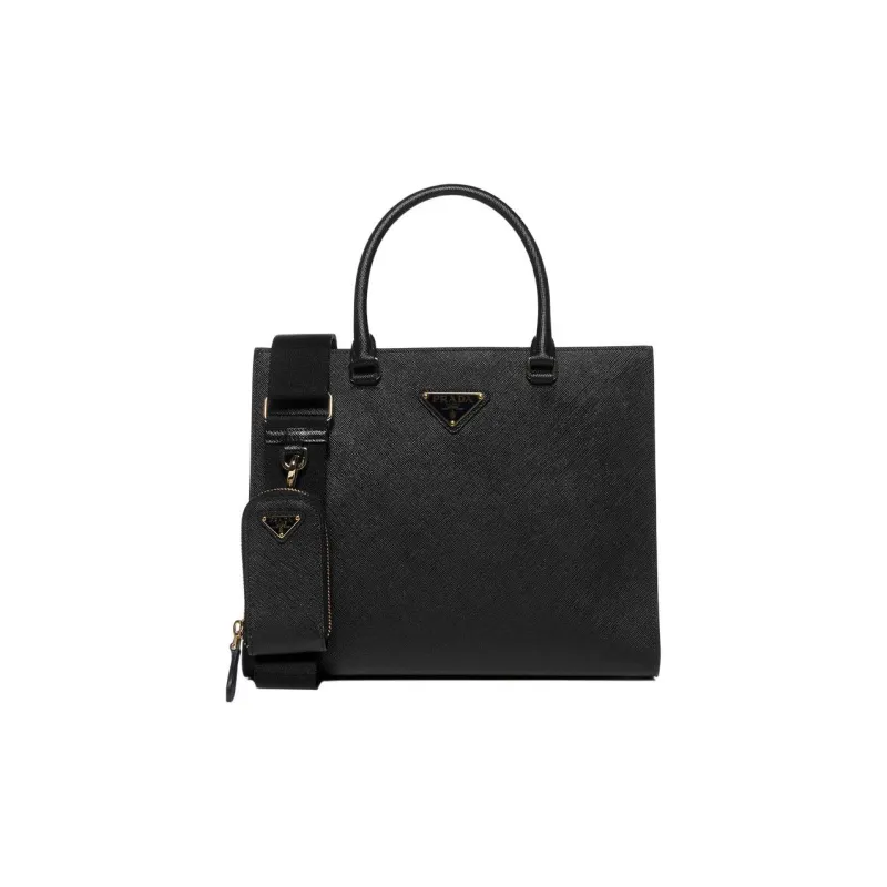 PRADA Calfskin Tote Bag Shopping Bag Shoulder Bag Handbag Women's Black-0