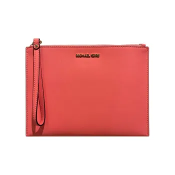 MICHAEL KORS Jet Set Leather Card Holder Coin Purse, Clutch Women's Pink