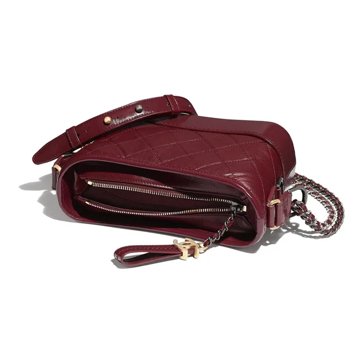 CHANEL Gabrielle Calfskin Hobo Bag, Shoulder Bag, Crossbody Bag Women's Burgundy-2