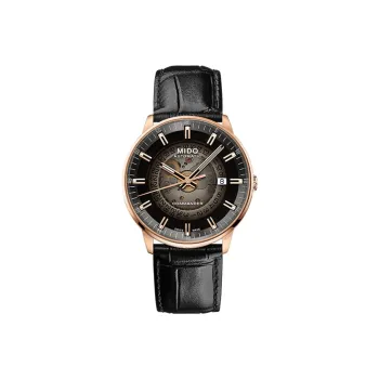 MIDO Commander Collection Men's Watches Watch Automatic Mechanical Movement 40mm Black Dial Leather Watch Bands