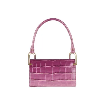 APEDE MOD Cow Leather Small Square Bag, Shoulder Bag, Handbag Women's Raspberry Gradient Color Changing