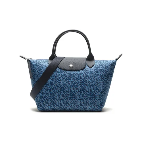 LONGCHAMP Le Pliage Fabric Handbag Crossbody Bag Shoulder Bag Small Size Women's Blue